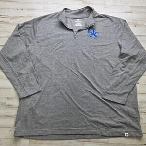 Men's 3XL Kentucky Wildcats Gray 1/4 Zip Pullover Jacket - Fanatics UK Logo